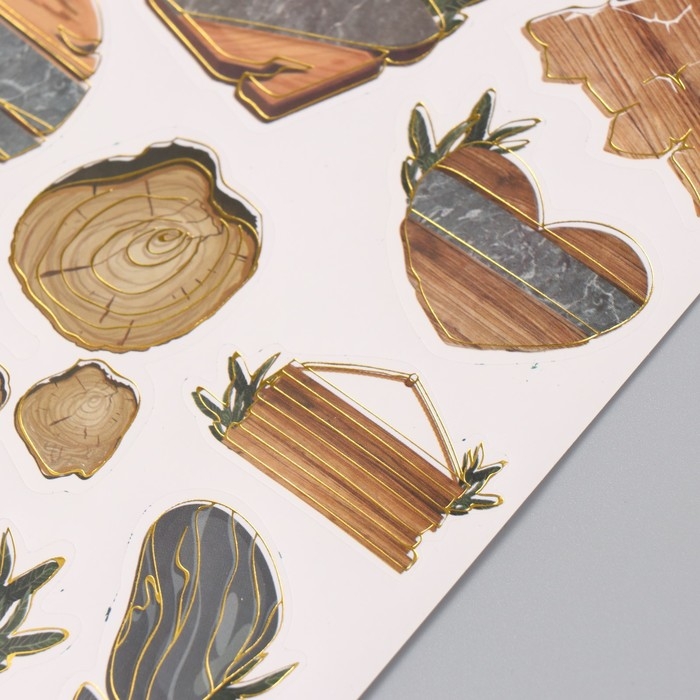 Фотоальбом 25 листов (наклейки+кольца) Фотоальбом 25 листов (наклейки+кольца) "Текстура дерево и камень" 19х27х3 см