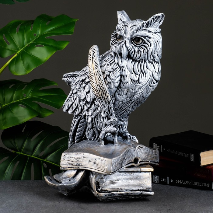 Копилка Копилка "Сова с пером" серебро, 45см