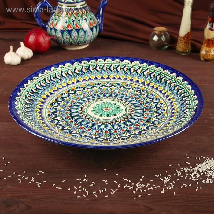 Ляган круглый Риштанская Керамика, 41см МИКС Ляган круглый Риштанская Керамика, 41см МИКС