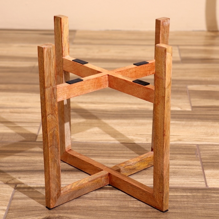 Кашпо на подставке  Кашпо на подставке "Хани" металл,дерево (набор 2 шт), диаметр 29 и 26 см