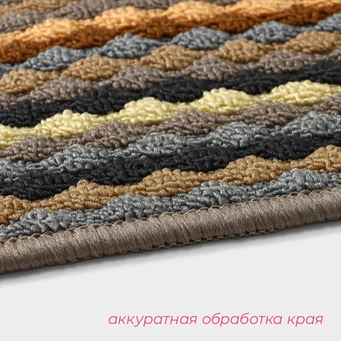 Коврик влаговпитывающий придверный Доляна «Цветная косичка», 47×77 см Коврик влаговпитывающий придверный Доляна «Цветная косичка», 47×77 см