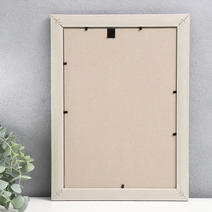 Фоторамка пластик Фоторамка пластик "Майолика" 21х30 см, белый кракелюр