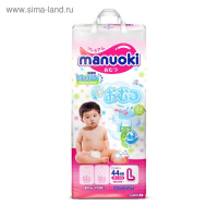 Подгузники Manuoki Ultrathin L (12+ кг), 44 шт