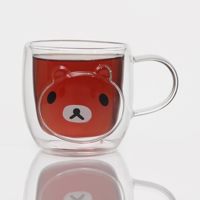 Кружка стеклянная с двойными стенками «Панда», 300 мл Кружка стеклянная с двойными стенками «Панда», 300 мл