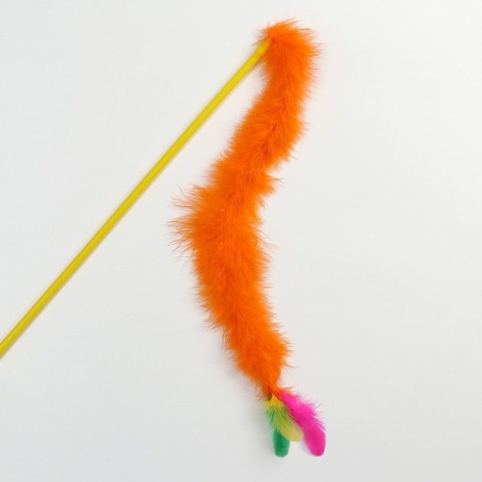Дразнилка меховая  Дразнилка меховая "Длинный хвост", оранжевая