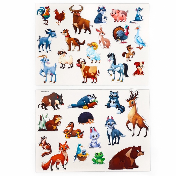 Магнитная игра Магнитная игра "Лесные и домашние животные" 28*20