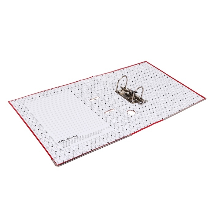 Папка-регистратор А4, 50 мм, Calligrata, ПВХ, тиснение Папка-регистратор А4, 50 мм, Calligrata, ПВХ, тиснение "лен", металлическая окантовка, карман на корешок, собранная, красная, микс