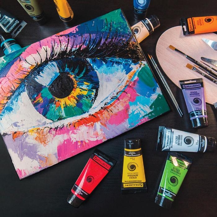 Краска акриловая художественная 250 мл, BRAUBERG ART CLASSIC, Краска акриловая художественная 250 мл, BRAUBERG ART CLASSIC, "Белила титановые"