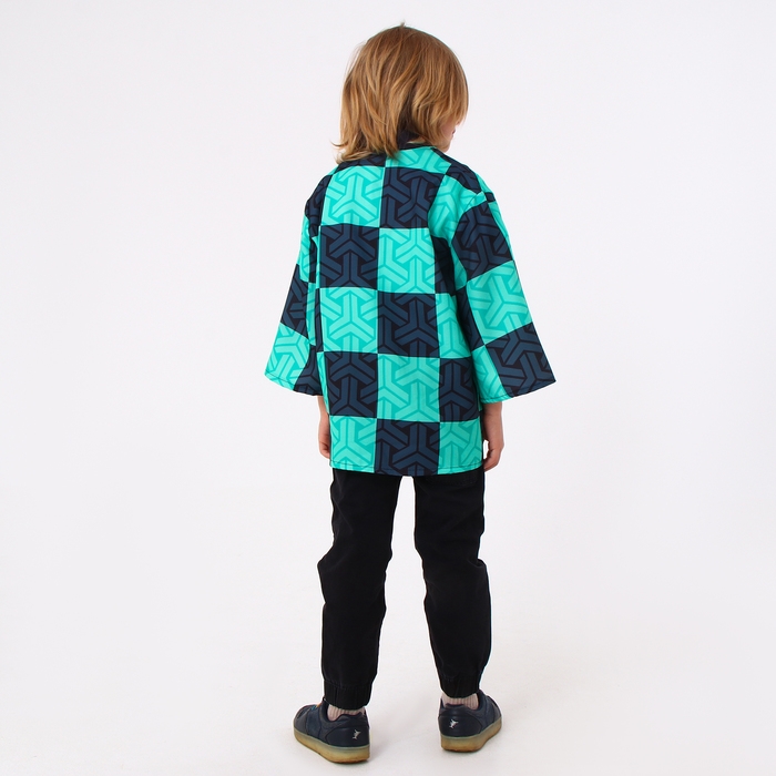 Карнавальное хаори «Демонический клинок», рост 98-152 см, цвет зелёный