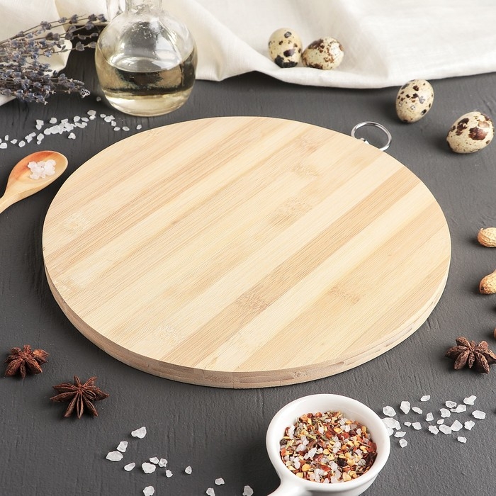 Доска разделочная Доляна «Зебра», d=25 см, бамбук