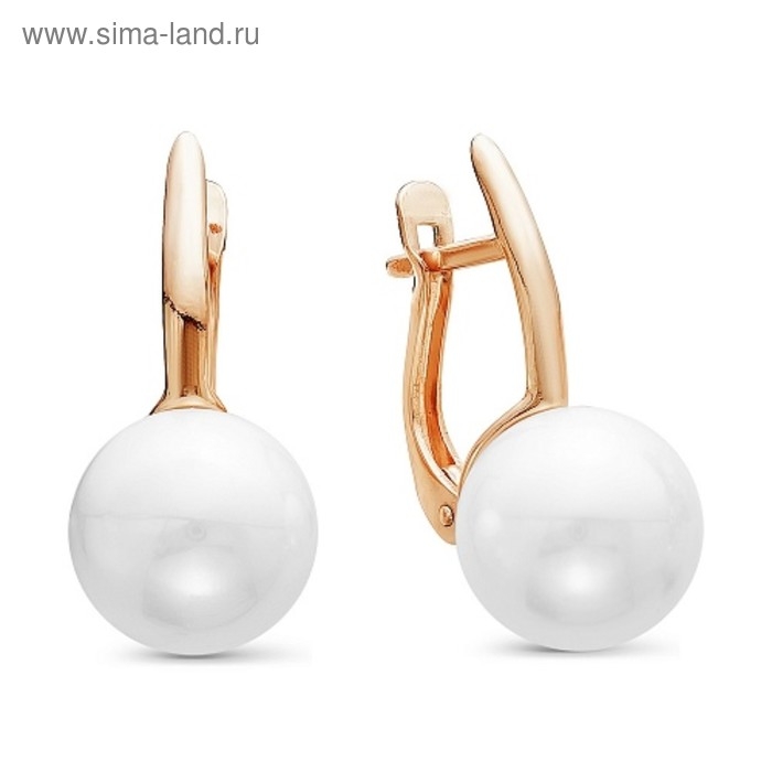 Серьги «Жемчуг голливудский» розовое золочение, цвет белый Серьги «Жемчуг голливудский» розовое золочение, цвет белый