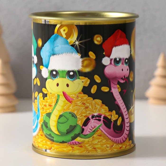 Копилка-банка металл Копилка-банка металл "Веселого нового года"