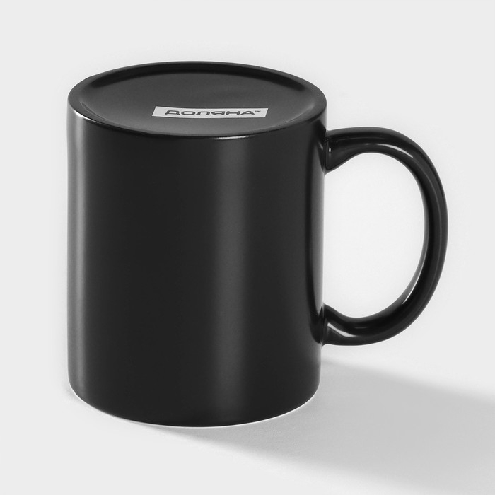 Кружка - хамелеон керамическая Доляна, 320 мл, цвет чёрный Кружка - хамелеон керамическая Доляна, 320 мл, цвет чёрный