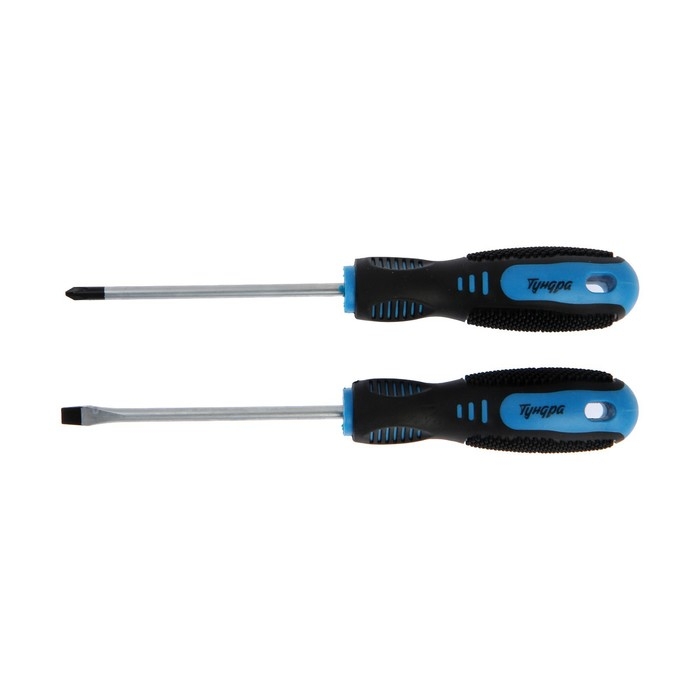 Набор отверток ТУНДРА, CrV, хром, магнит, 2К рукоятки, PH1 и SL5 х 100 мм, 2 шт. Набор отверток ТУНДРА, CrV, хром, магнит, 2К рукоятки, PH1 и SL5 х 100 мм, 2 шт.
