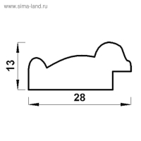 Рама для картин (зеркал) 40 х 50 х 2,8 см, пластиковая, Calligrata 6448, серебро