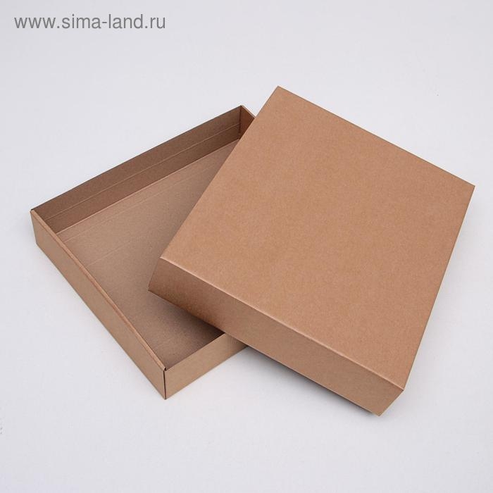 Коробка сборная без печати крышка-дно бурая без окна 37 х 32 х 7 см Коробка сборная без печати крышка-дно бурая без окна 37 х 32 х 7 см