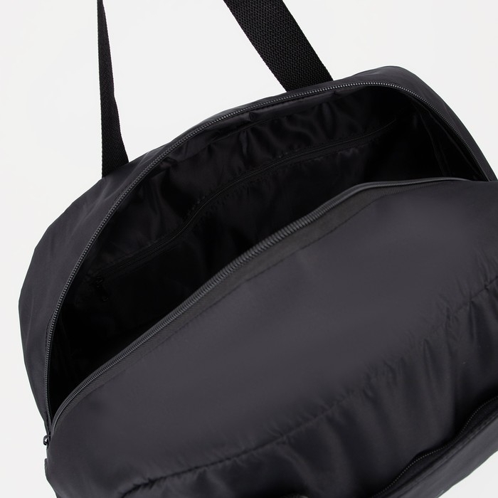 Сумка спортивная на молнии, наружный карман, длинный ремень, средний размер, цвет чёрный Сумка спортивная на молнии, наружный карман, длинный ремень, средний размер, цвет чёрный