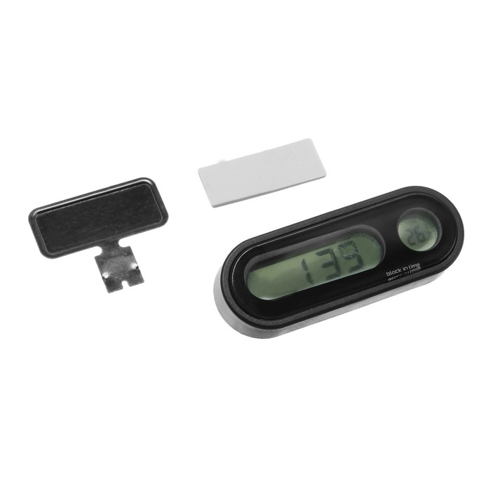 Часы-термометр Cartage, автомобильные с подсветкой, черный Часы-термометр Cartage, автомобильные с подсветкой, черный