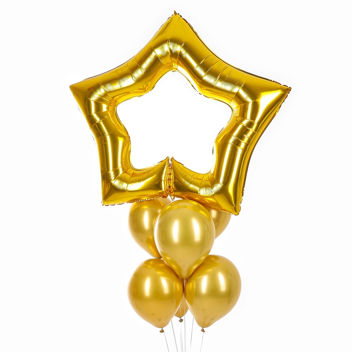 Набор шаров «Золотая звезда», латекс, фольга, 7 шт. Набор шаров «Золотая звезда», латекс, фольга, 7 шт.