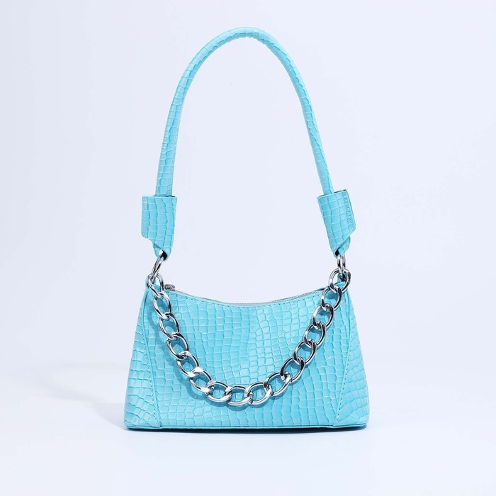 Сумка-багет на молнии, цвет голубой Сумка-багет на молнии, цвет голубой