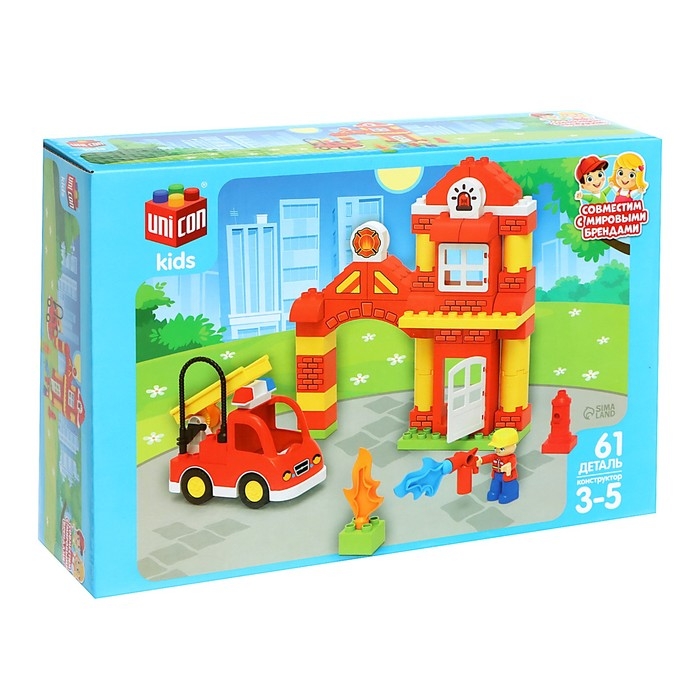 Конструктор «Пожарная станция», 61 деталь Конструктор «Пожарная станция», 61 деталь