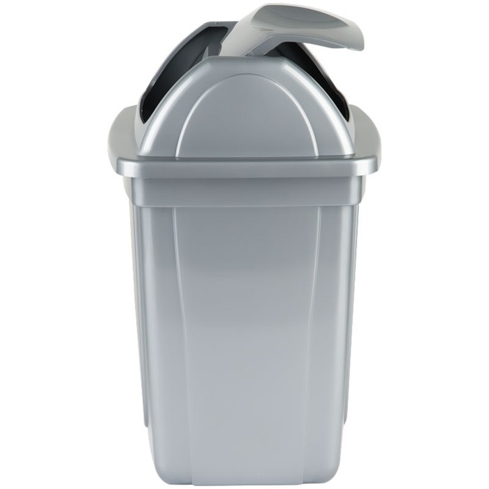 Корзина для бумаг Стамм, 12 литров, цельная с вращающейся крышкой, серый металлик Корзина для бумаг Стамм, 12 литров, цельная с вращающейся крышкой, серый металлик