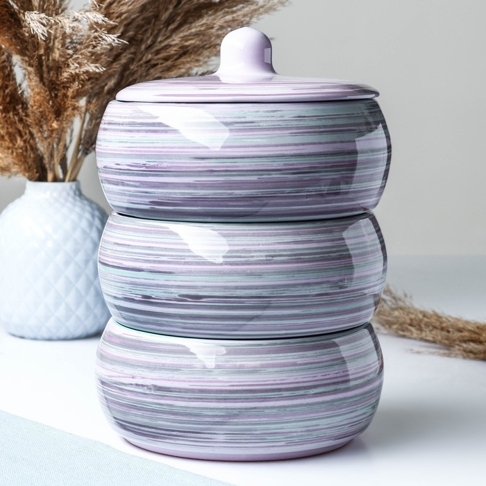 Набор для холодца  Набор для холодца "Русский" 3х0,9л / 16,5х23см, лаванда