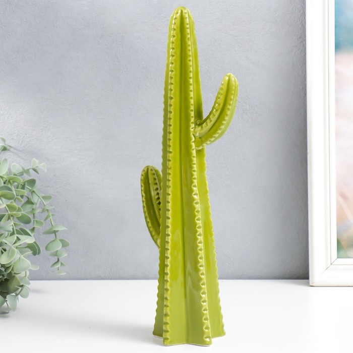 Сувенир керамика  Сувенир керамика "Кактус Цереус" зелёный 6,3х12,5х34,5 см