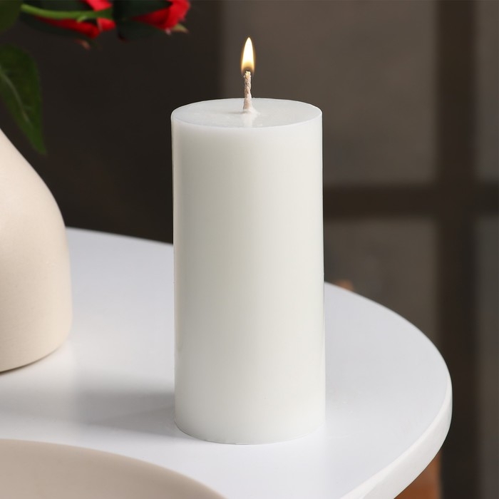 Свеча - цилиндр гладкая, 5&times;10 см, белая, 6 ч