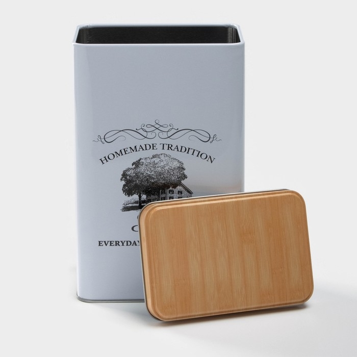 Банка для сахара &laquo;Дом и поле&raquo;, 1,8 л, 19&times;12&times;8 см, цвет белый