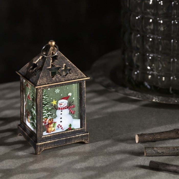 Светодиодная фигура «Фонарь со снеговиком» 6 × 13 × 6 см, пластик, батарейки AG13х3 (в комплекте), свечение тёплое белое Светодиодная фигура «Фонарь со снеговиком» 6 × 13 × 6 см, пластик, батарейки AG13х3 (в комплекте), свечение тёплое белое