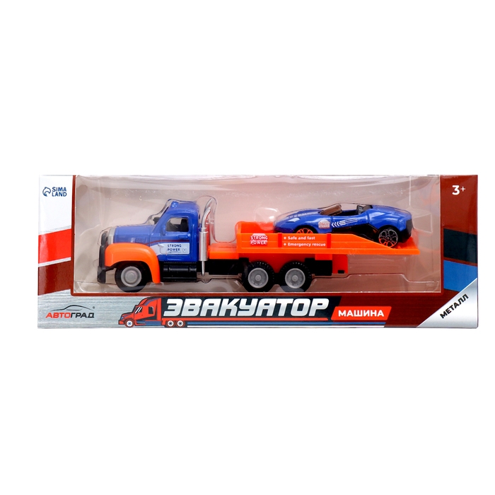 Грузовик металлический «Эвакуатор», с машинкой, цвет МИКС Грузовик металлический «Эвакуатор», с машинкой, цвет МИКС
