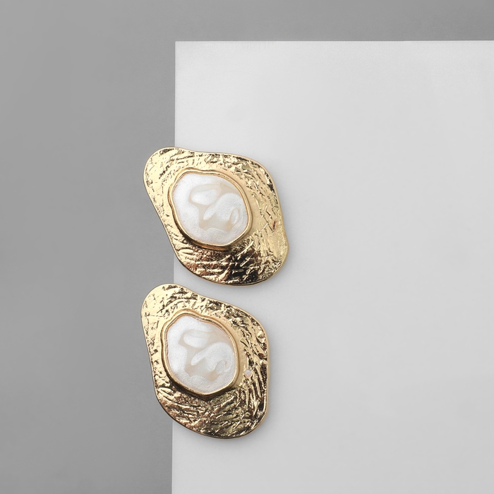 Серьги с жемчугом «Абстракция» богема, цвет золото Серьги с жемчугом «Абстракция» богема, цвет золото