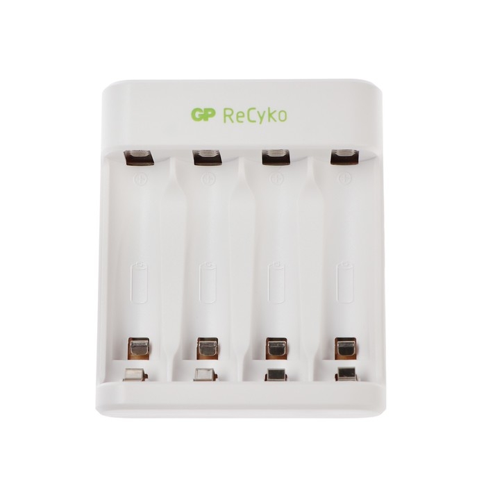 Зарядное устройство GP E411, для аккумуляторов 4хAA/AAA, белый Зарядное устройство GP E411, для аккумуляторов 4хAA/AAA, белый