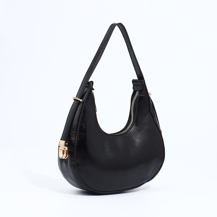 Сумка-багет на молнии, цвет чёрный Сумка-багет на молнии, цвет чёрный