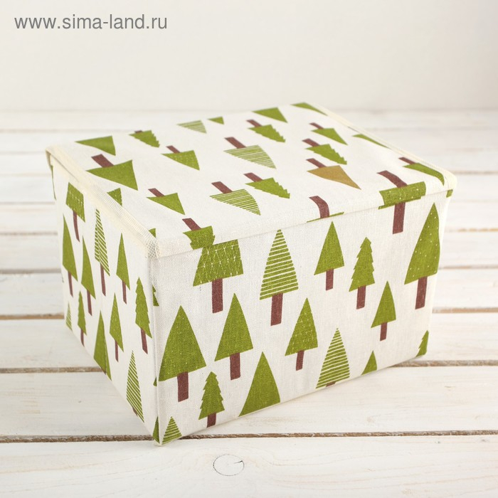 Короб стеллажный для хранения с крышкой «Ёлки», 26×20×17 см Короб стеллажный для хранения с крышкой «Ёлки», 26×20×17 см