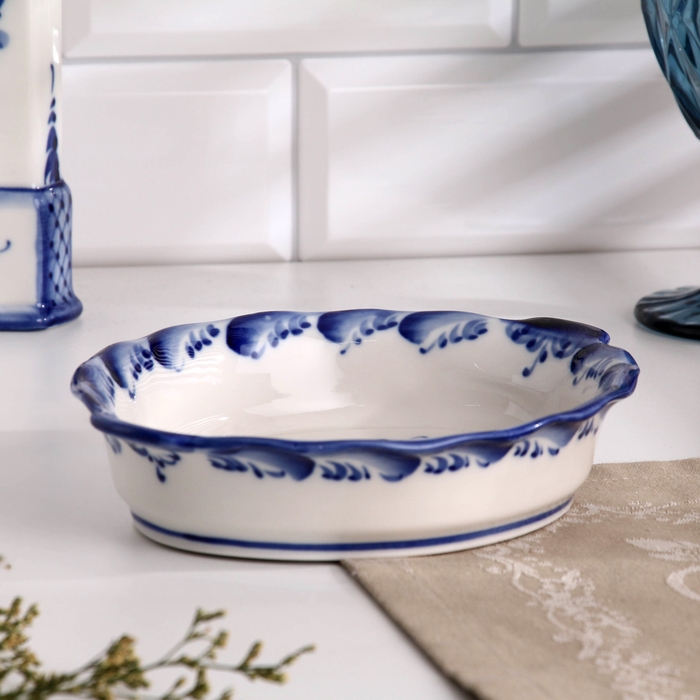 Лоток Лоток "Сковородка", большой, 4,2 х 20,5 см, гжель