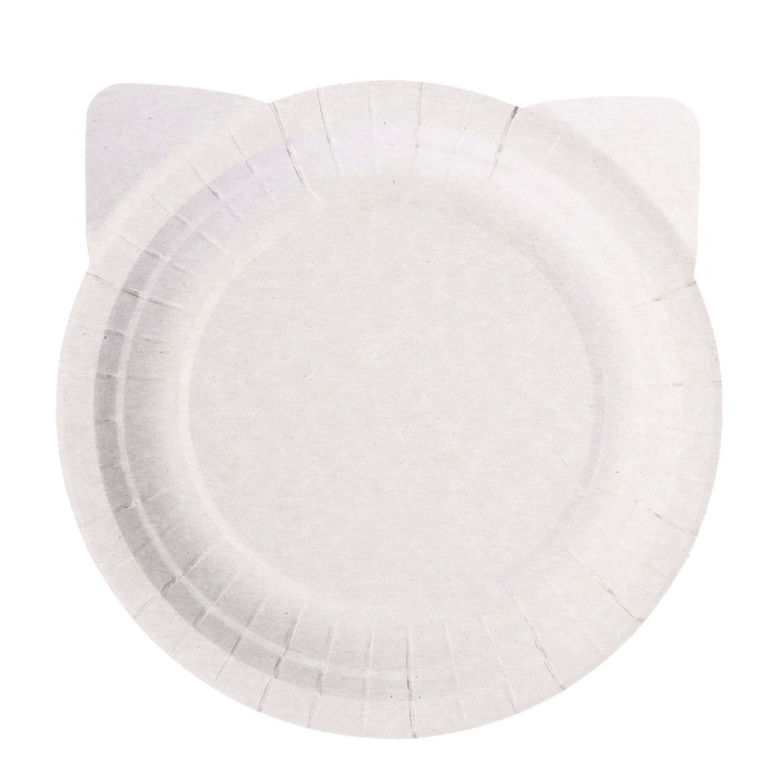 Набор бумажных тарелок «Кошки с ушками», в т/у плёнке, 6 шт., 18 см