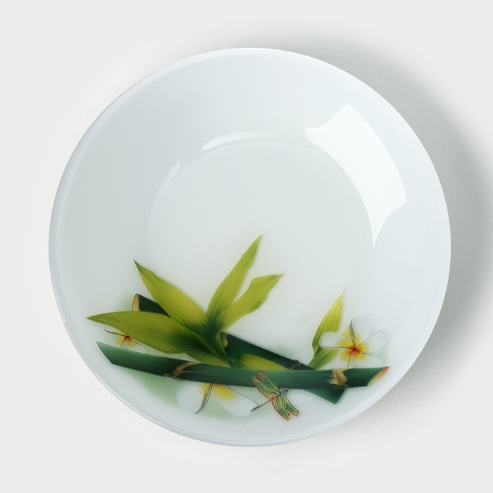 Тарелка стеклянная Доляна «Бамбук», d=20 см Тарелка стеклянная Доляна «Бамбук», d=20 см