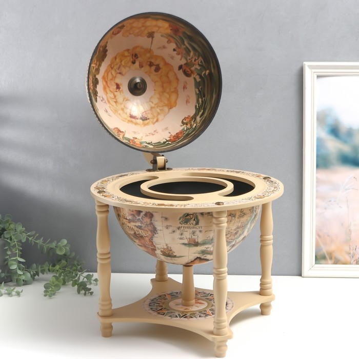 Глобус-бар декоративный, песочный цвет 43х33х33 см Глобус-бар декоративный, песочный цвет 43х33х33 см