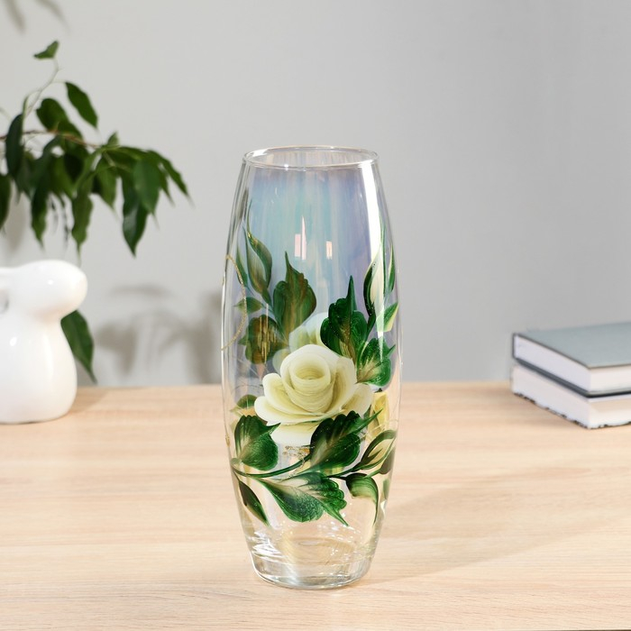 Ваза  FLORA 'Белая роза' (дымка) d-8см 11,5х26 см МИКС Ваза  FLORA 'Белая роза' (дымка) d-8см 11,5х26 см МИКС