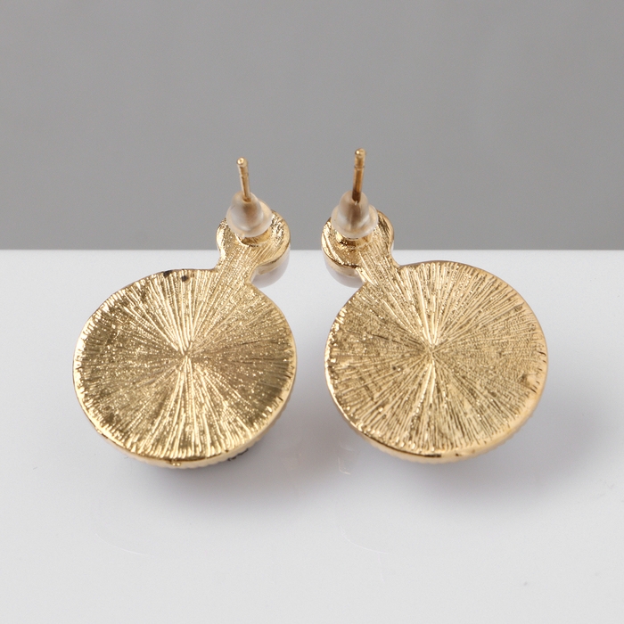 Серьги с жемчугом «Великолепие» два круга, цвет белый в золоте Серьги с жемчугом «Великолепие» два круга, цвет белый в золоте