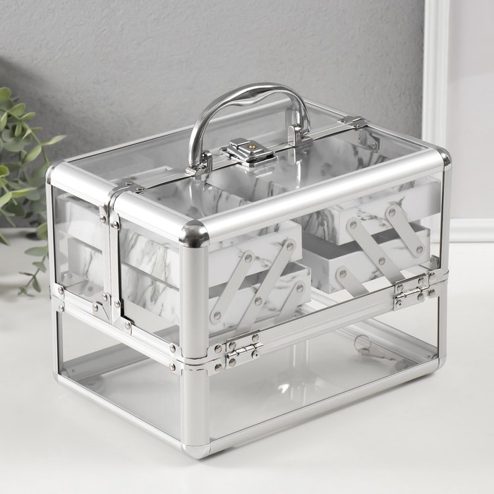 Шкатулка пластик металлокаркас Шкатулка пластик металлокаркас "Прозрачная" 18х25х18 см