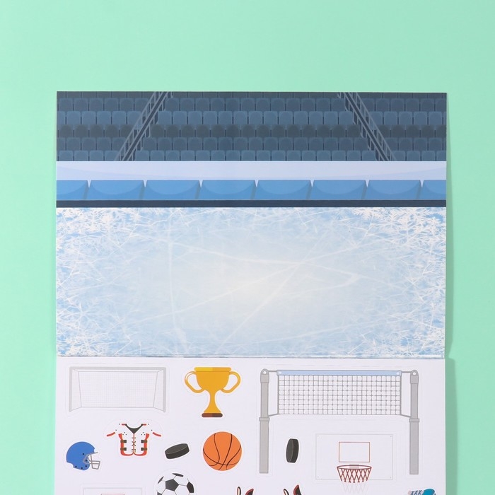 Наклейки в книжке Наклейки в книжке "Спортик" + 3 фона 20,7х14,2 см