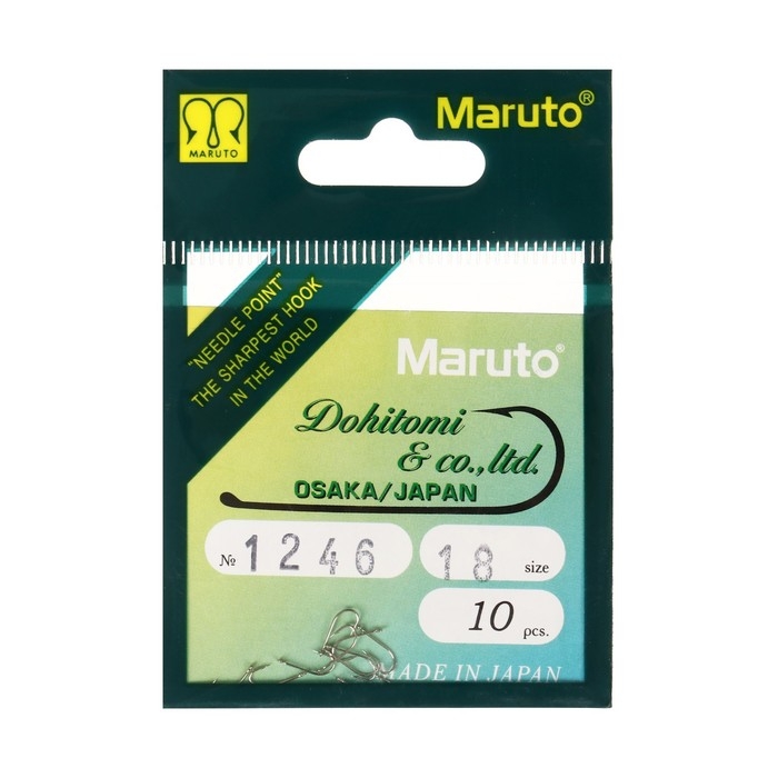 Крючки Maruto 1246, цвет Ni, № 18, 10 шт. Крючки Maruto 1246, цвет Ni, № 18, 10 шт.