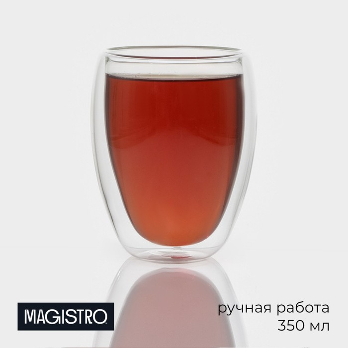 Бокал стеклянный с двойными стенками Magistro «Олд фэшн», 350 мл Бокал стеклянный с двойными стенками Magistro «Олд фэшн», 350 мл