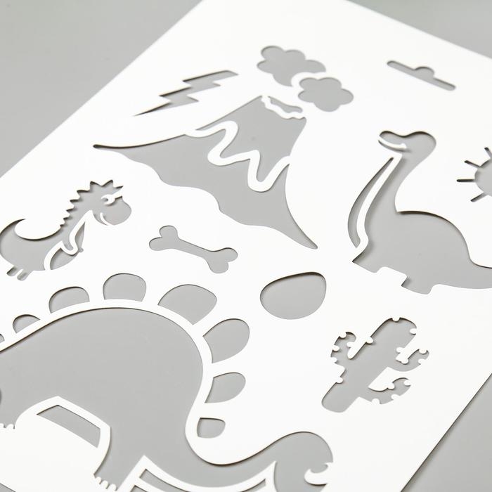 Трафарет пластик Трафарет пластик "Динозаврики" 16х22 см