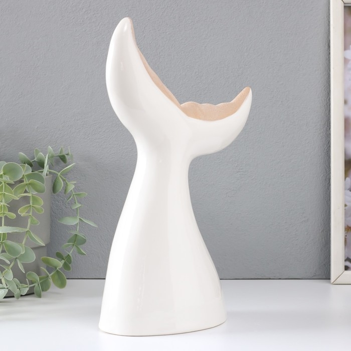 Сувенир керамика  Сувенир керамика "Хвост кита" песочно-белый 19,4х9,2х29 см