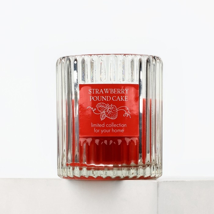 Свеча ароматическая в стекле «Клубника», интерьерная Свеча ароматическая в стекле «Клубника», интерьерная