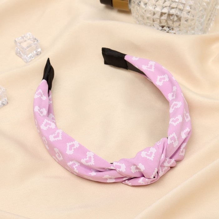 Ободок для волос Ободок для волос "Джонс" сердца, 2,5 см, розовый